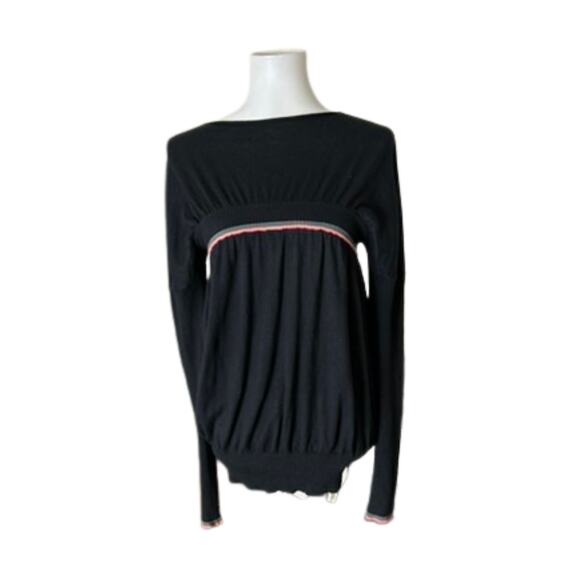 Vintage Y2K Avita Black Cashmere Silk Knit Sweater – Empire Cut, Open Back, S - Picture 1 of 4